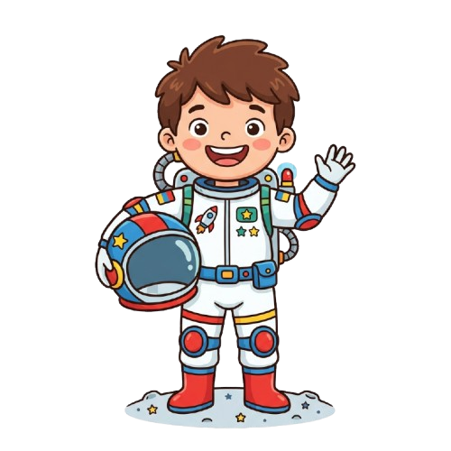 Child dressed as an astronaut standing